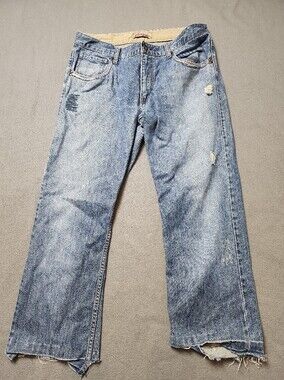 Vintage Plugg Destroyed Distressed Jeans Raw Hem Skater